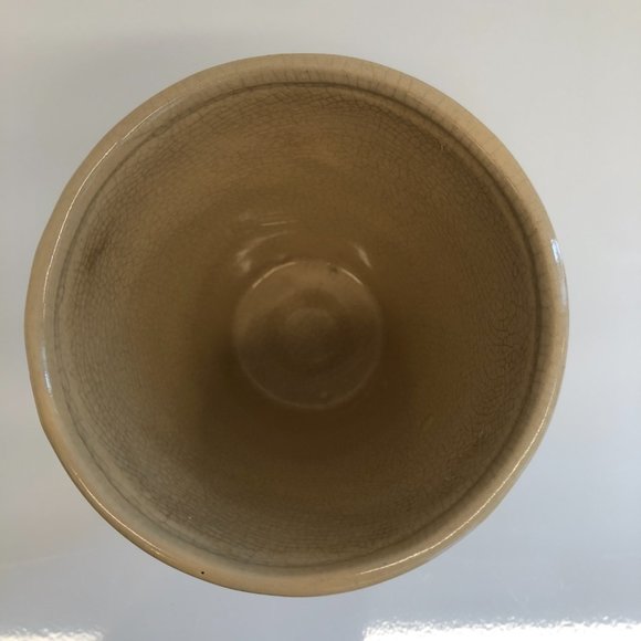 NWT - Dusty Yellow Crackle Cache Pot Vase - Picture 7 of 7